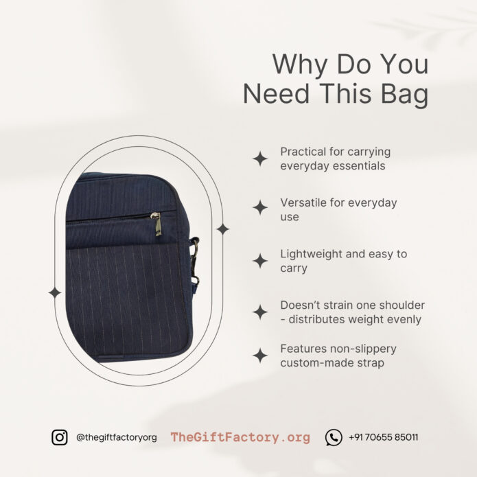 Stylish and Fashionable Blue Cross Body Bag With Multi Pocket Design - Image 3