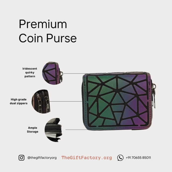 High-End Quality Coin Purse for Women and Girls With Two Zipper Closure Compartments - Image 5