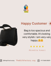 Classic Black Spacious Women Handbag With Textured Pattern - Image 2