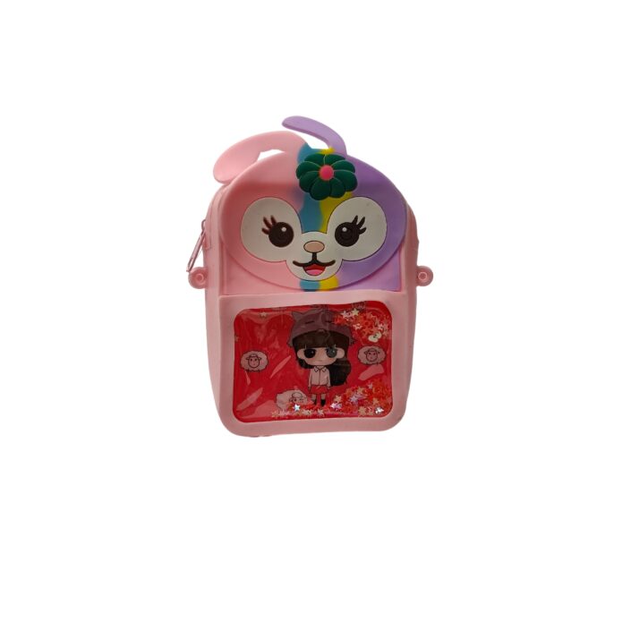 Small Size Pink Color Cartoon Character Personal Bag for Kids With Zip Closure - Image 4