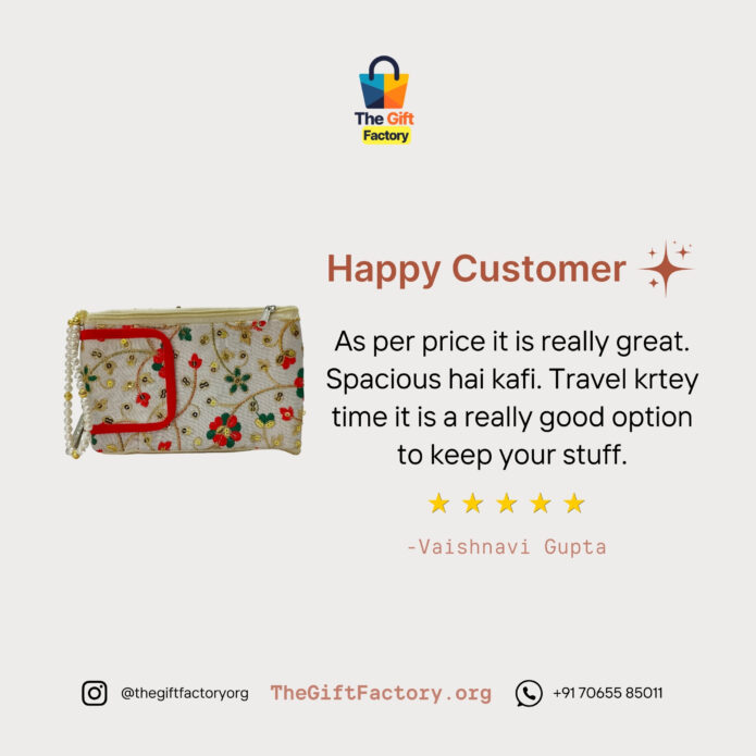 Embroidered Handheld Purse For Women & Girls With Multi Pocket Design and Smartphone Section - Image 2